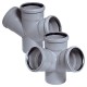 Крестовины внутренней канализации, OSTENDORF (Германия):  Присоединительный диаметр - 50,  Материал, покрытие - Полипропилен